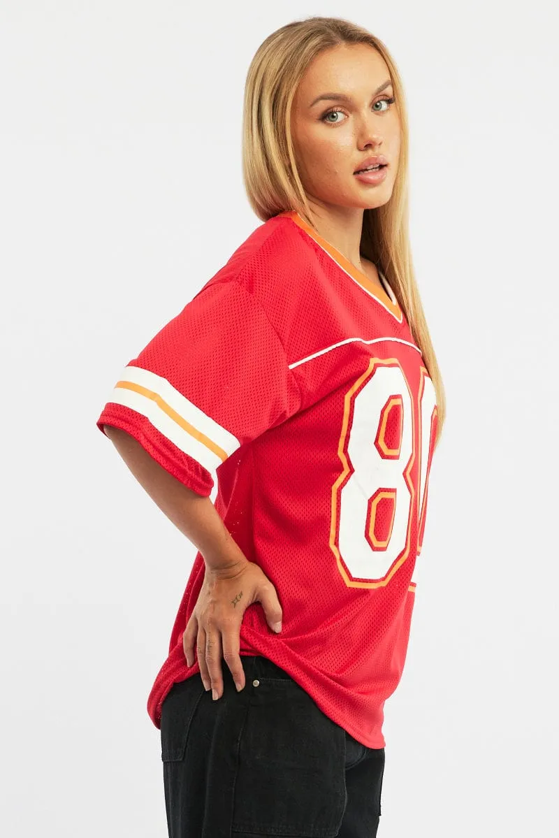 Red Sport Tee Short Sleeve