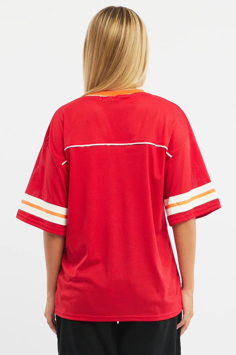Red Sport Tee Short Sleeve