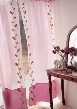 Rose Dusk Chanderi Sheer Curtain