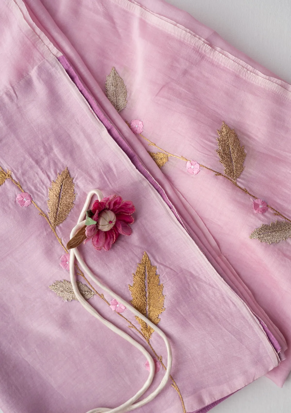 Rose Dusk Chanderi Sheer Curtain