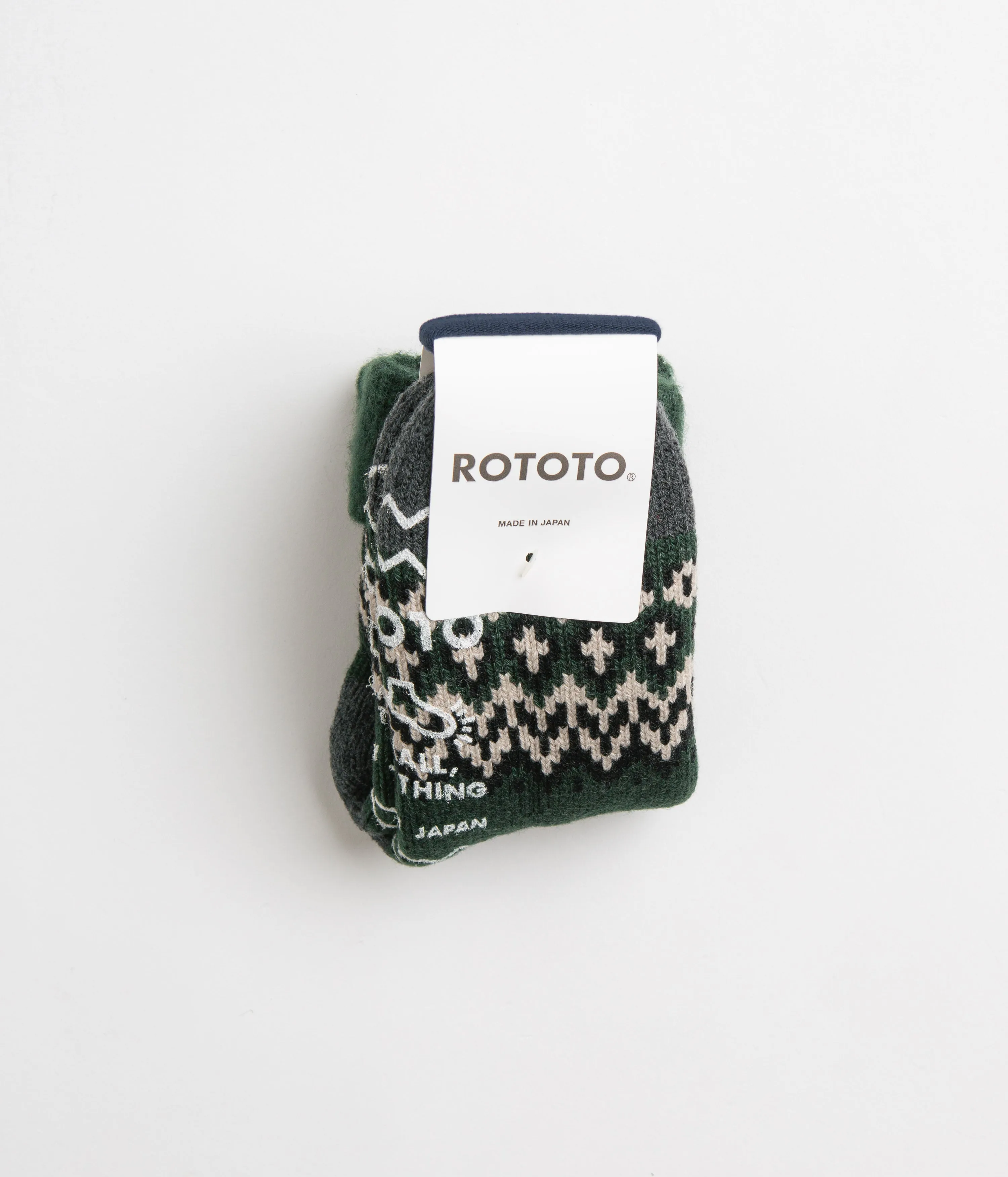 ROTOTO Comfy Room Nordic Socks - Dark Green