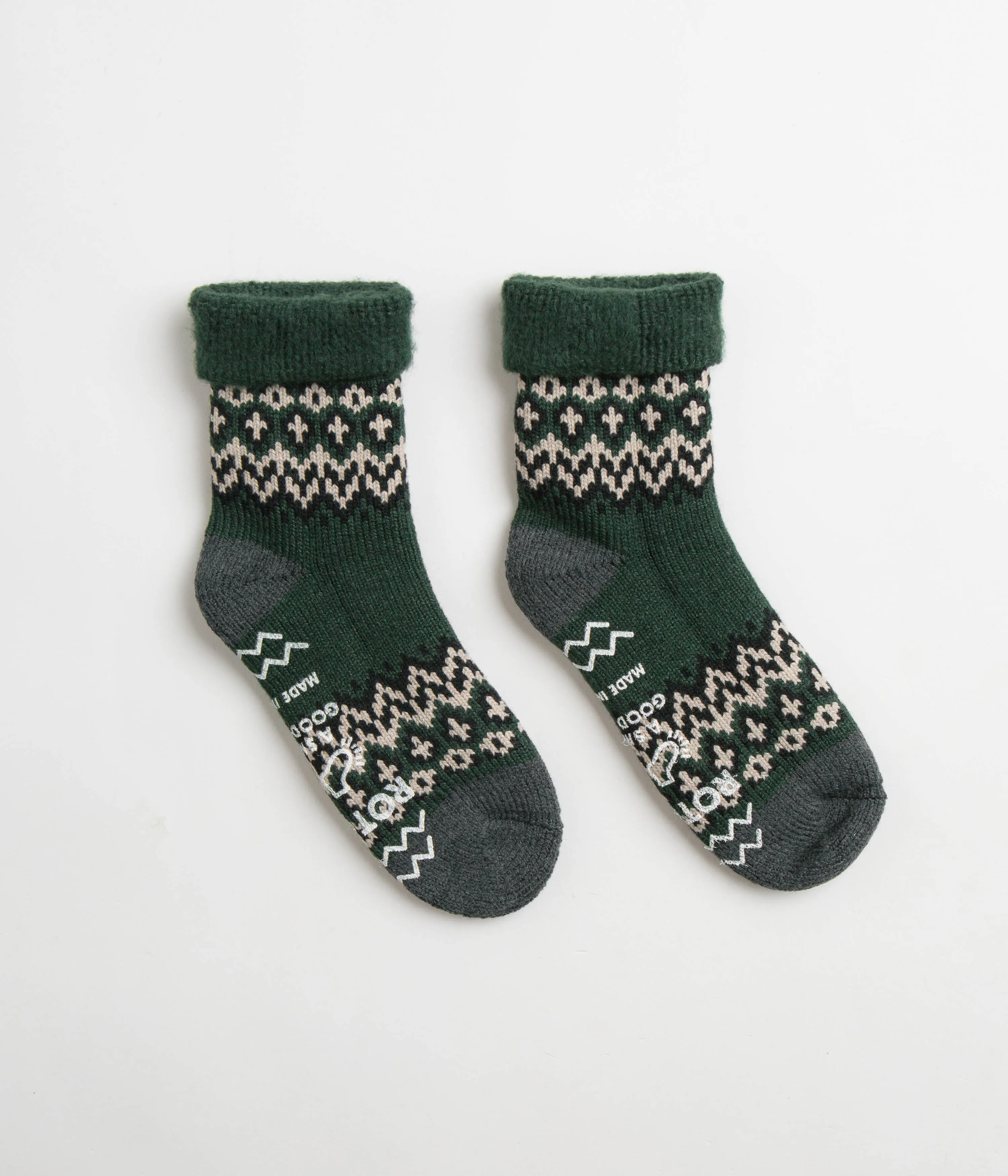 ROTOTO Comfy Room Nordic Socks - Dark Green