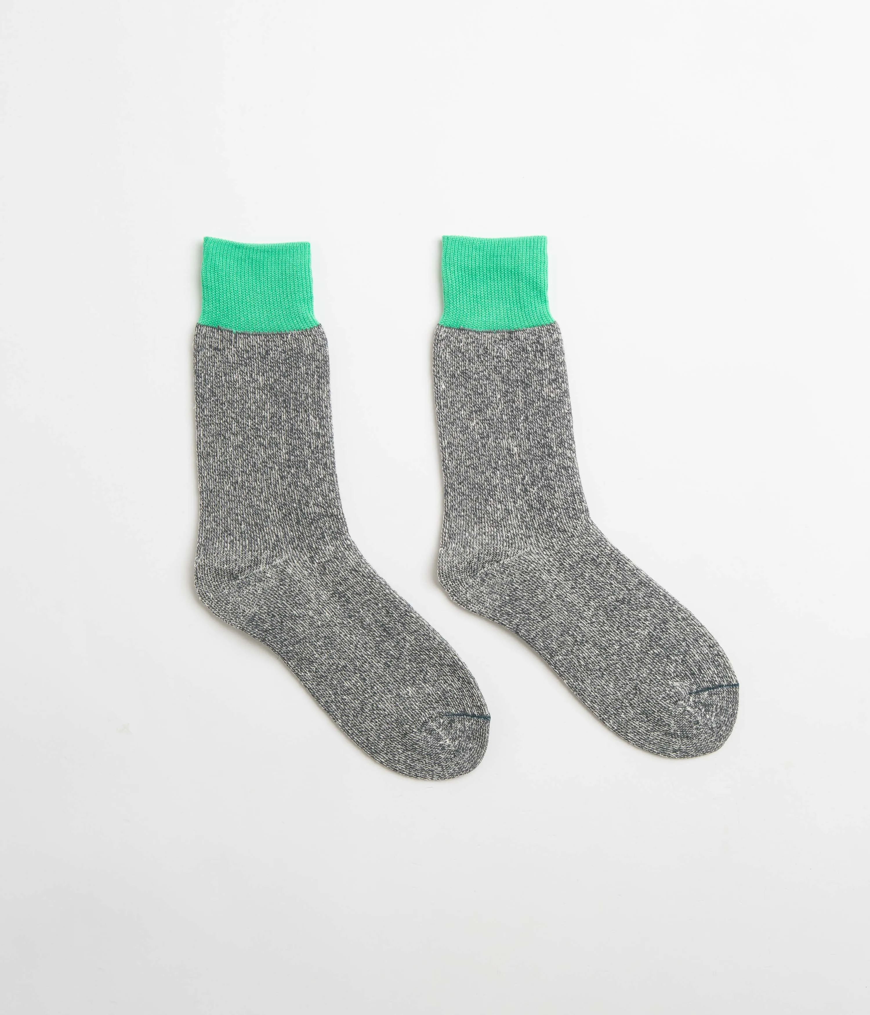 ROTOTO Double Face Crew Socks - Mint / Grey