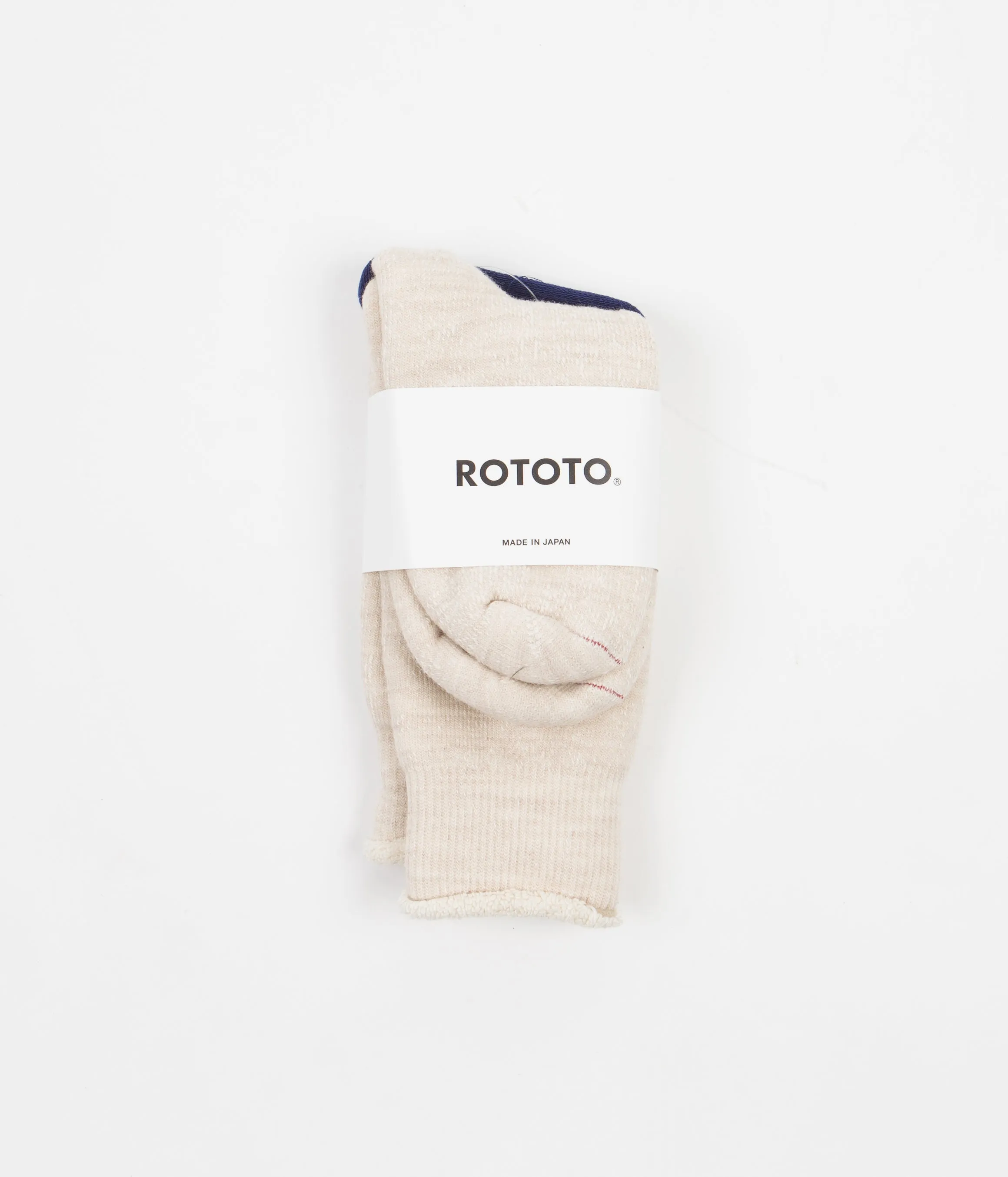 RoToTo Double Face Crew Socks - Oatmeal