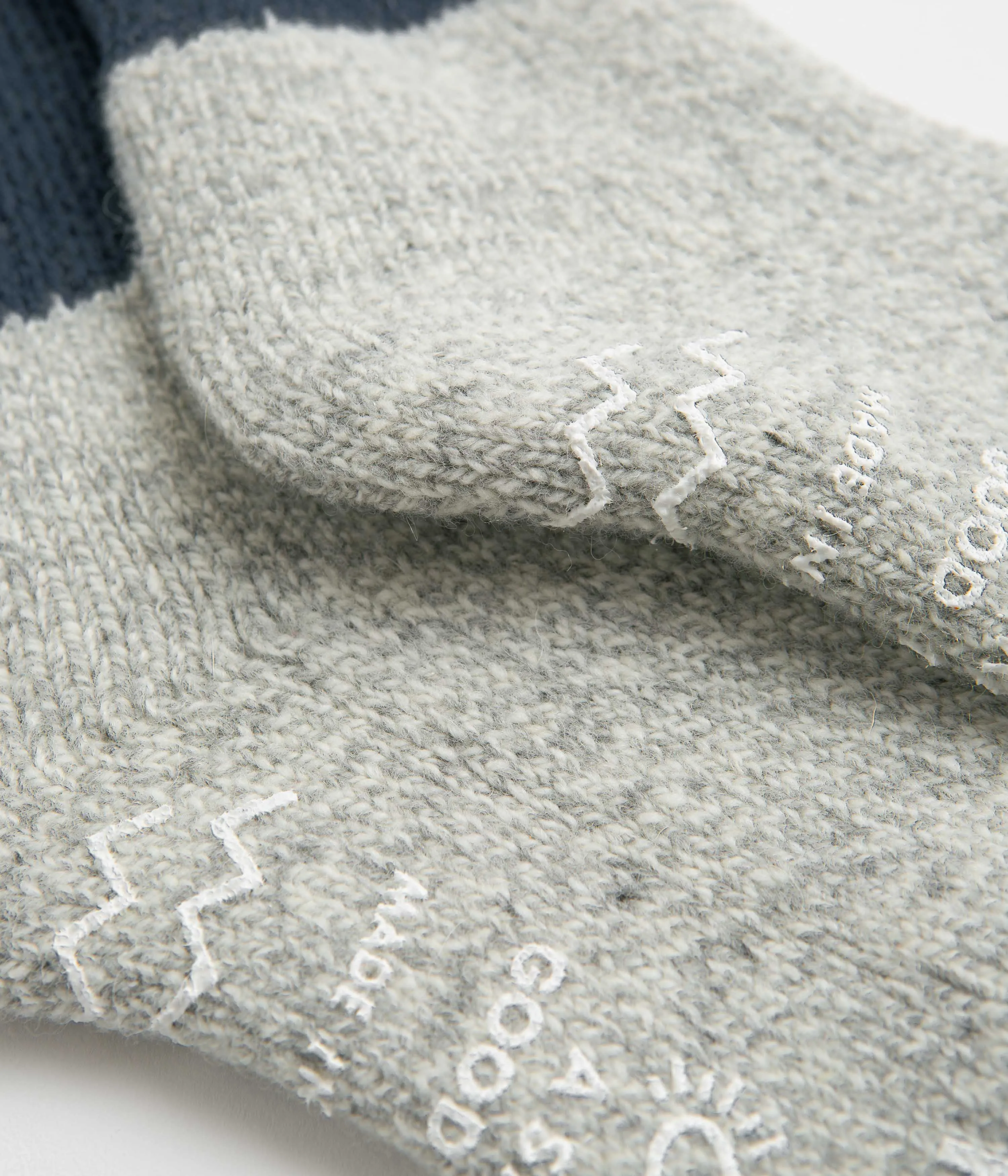 ROTOTO Double Layer Crew Socks - Blue / Grey