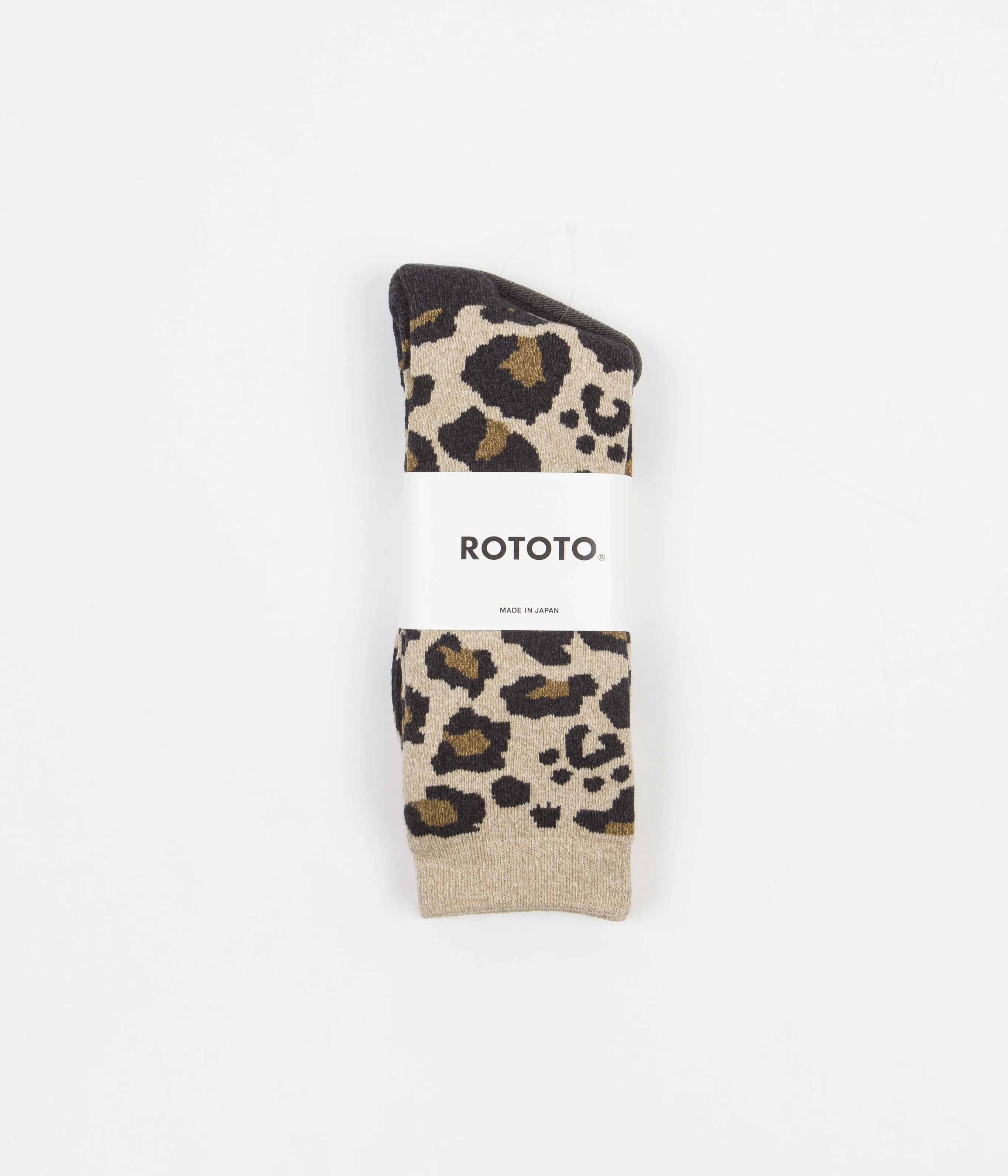 RoToTo Leopard Socks - Beige
