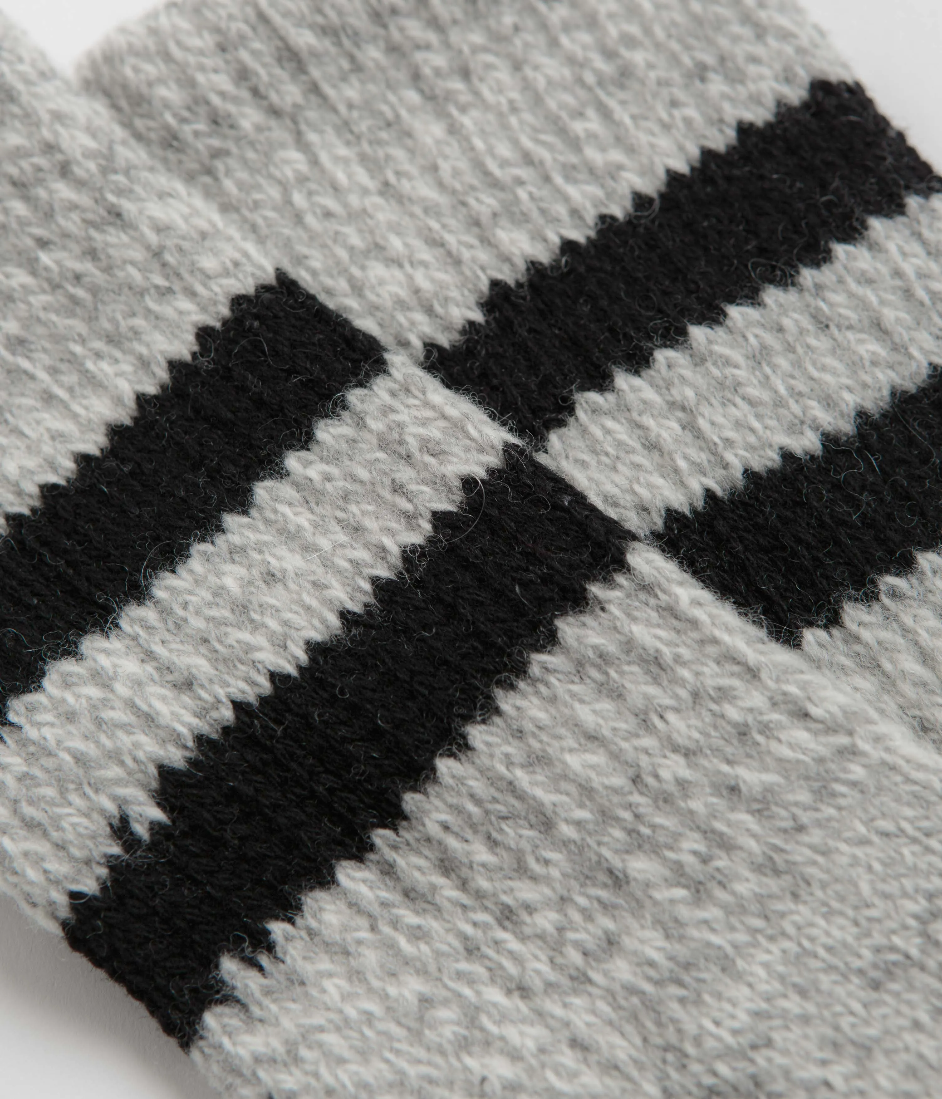 RoToTo Retro Winter Socks - Grey / Black