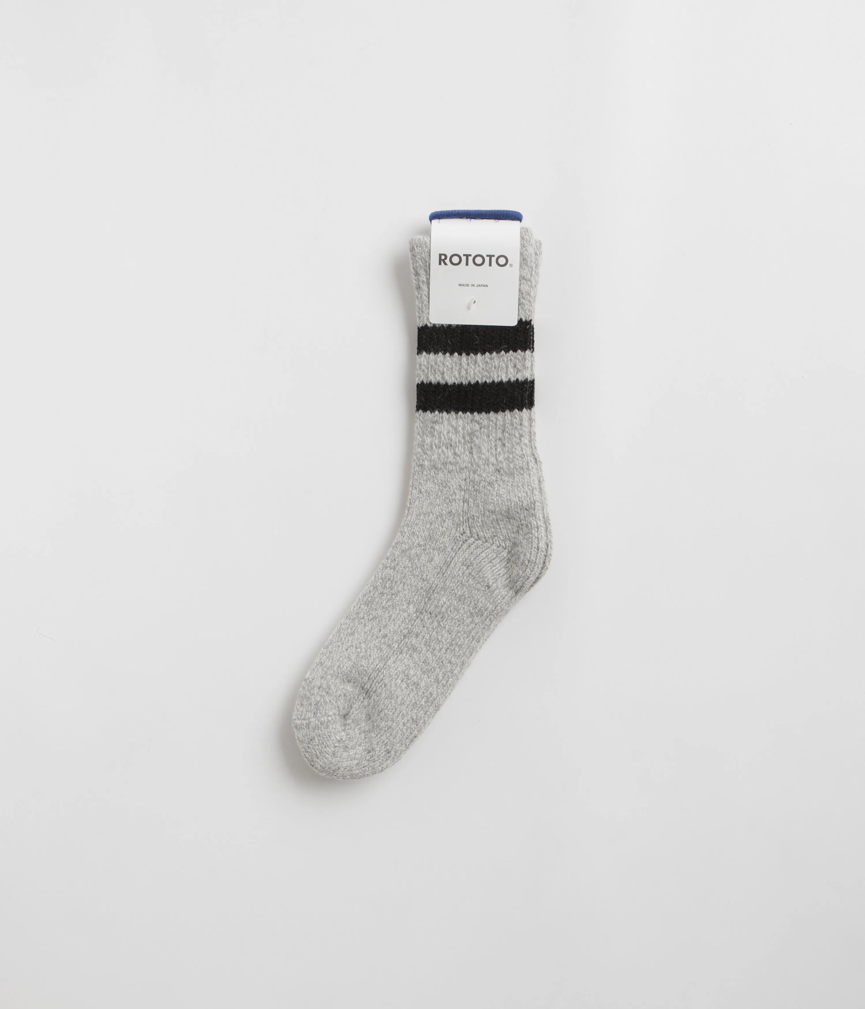 RoToTo Retro Winter Socks - Grey / Black