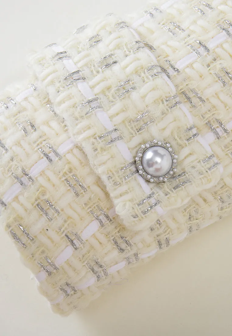 Shawl-lapel Frayed-detail Tweed Jacket