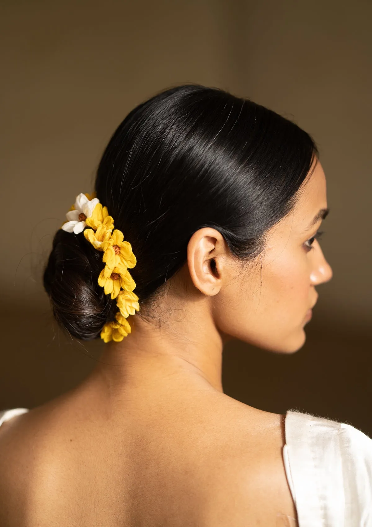 Shehnaai Yellow Flower Hair Accessory