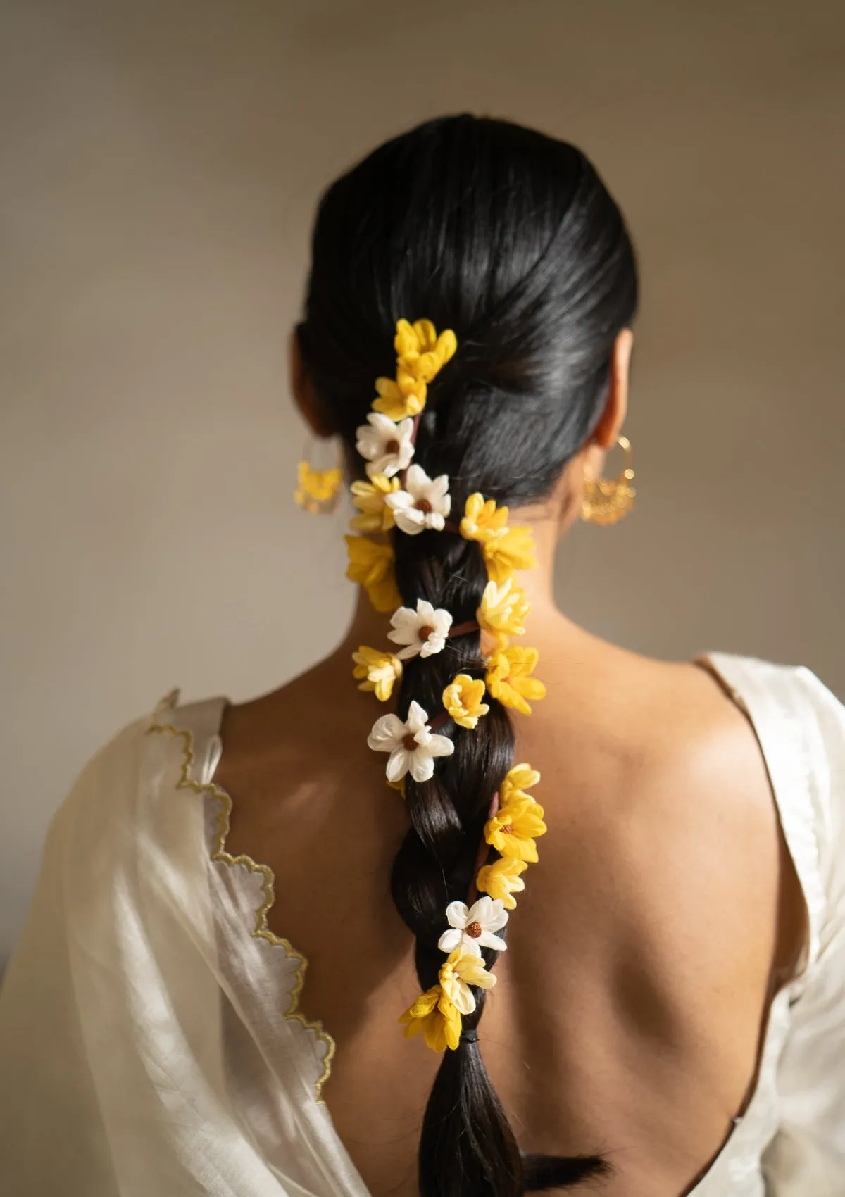 Shehnaai Yellow Flower Hair Accessory