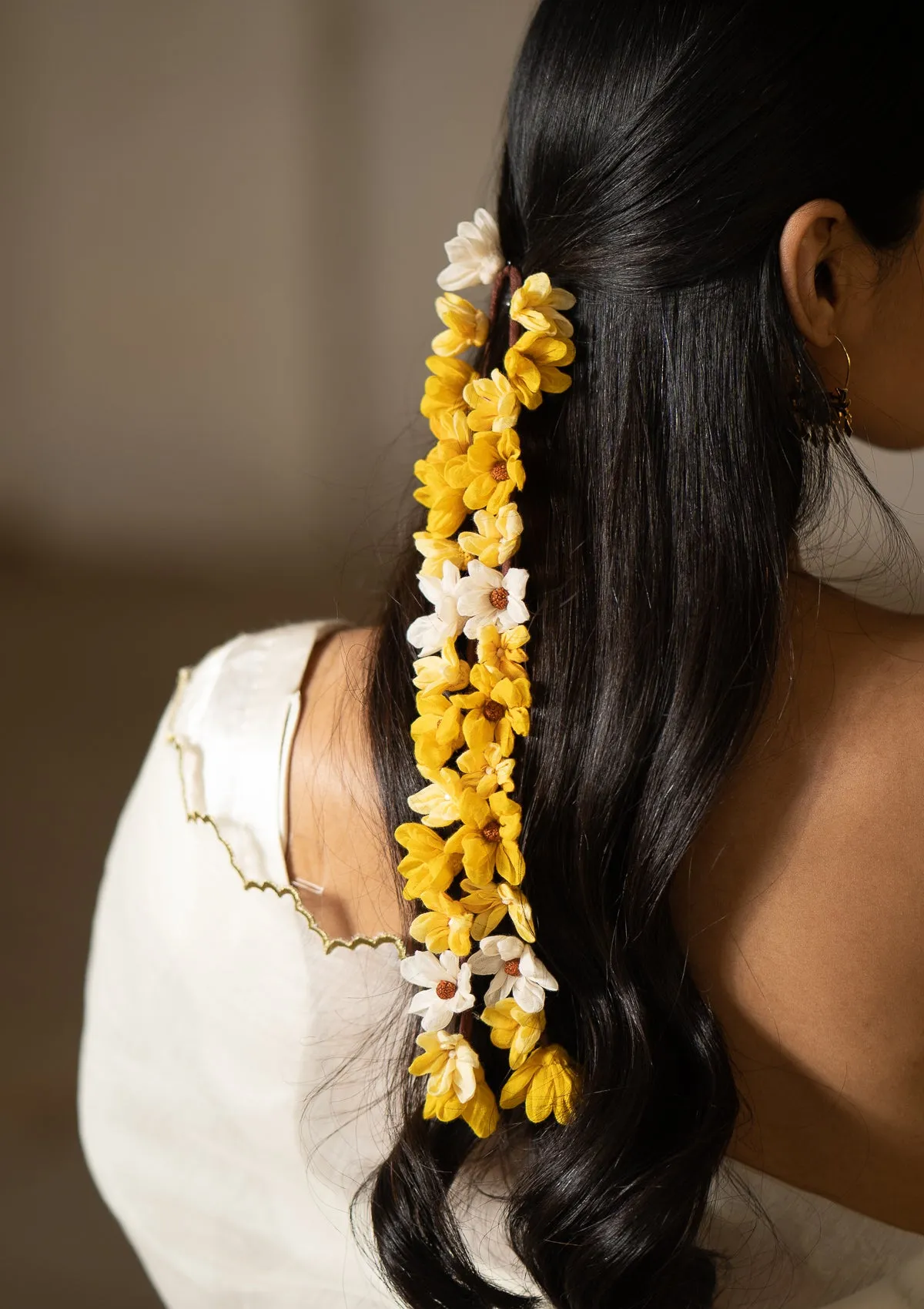 Shehnaai Yellow Flower Hair Accessory