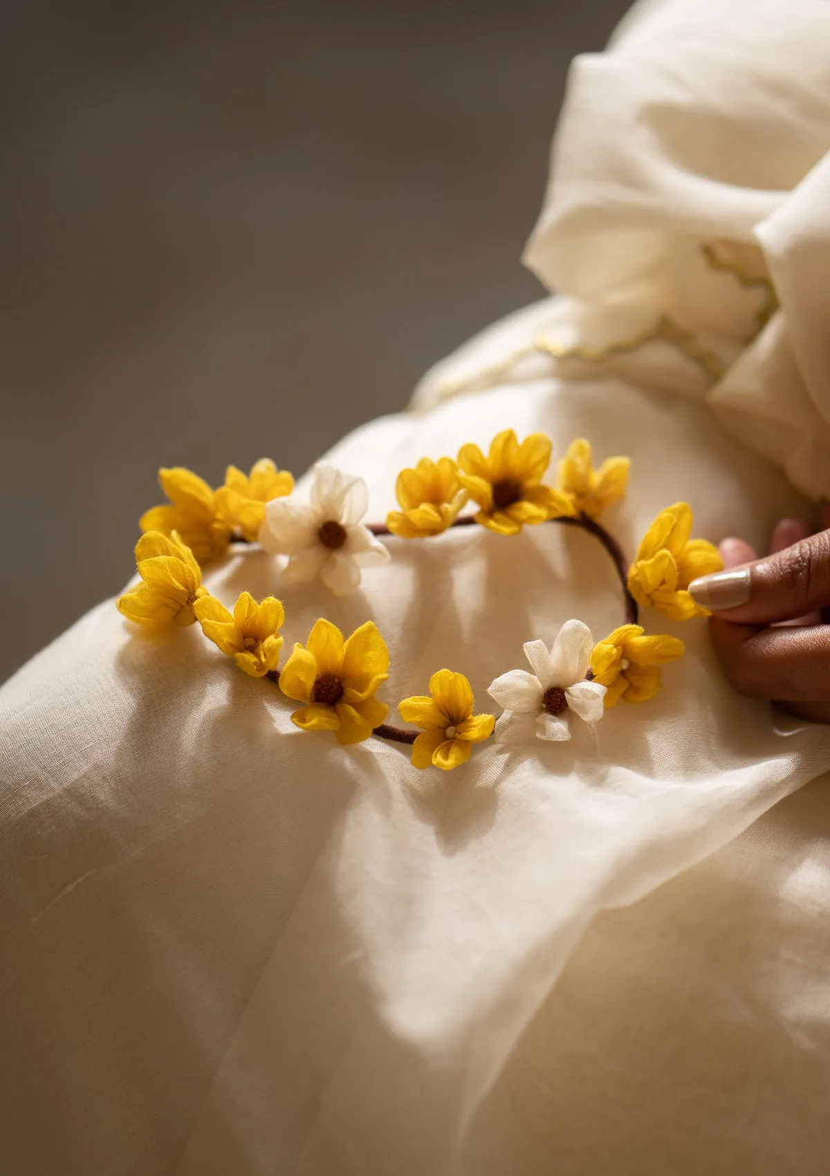 Shehnaai Yellow Flower Hair Accessory