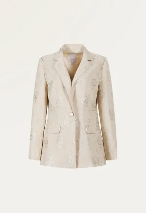 Slim-cut jacquard blazer