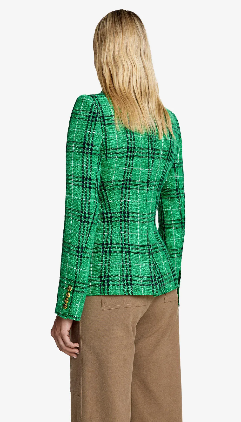 Sm087 Green Plaid Blazer