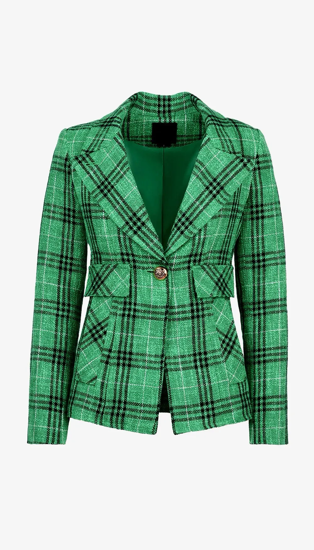Sm087 Green Plaid Blazer
