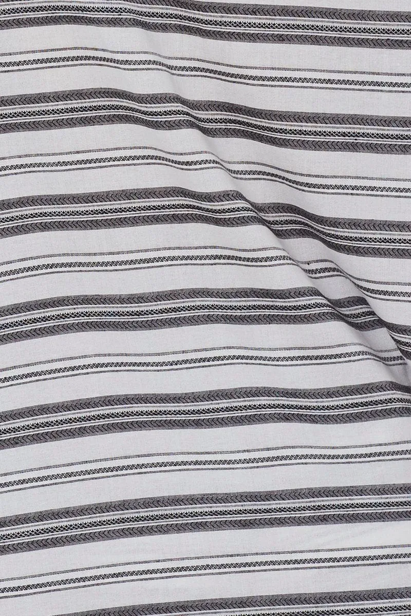 Stripe Shirts Short Sleeve V-Neck