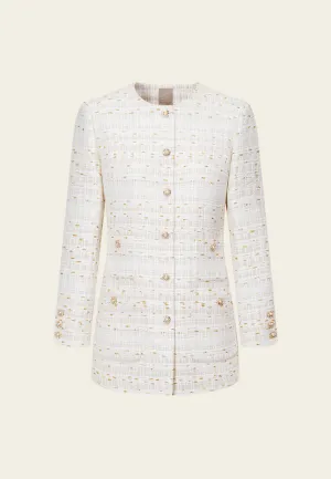 Stripped Golden-lurex Mixed-tweed Jacket