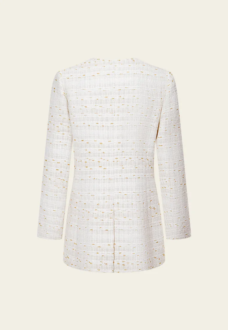 Stripped Golden-lurex Mixed-tweed Jacket