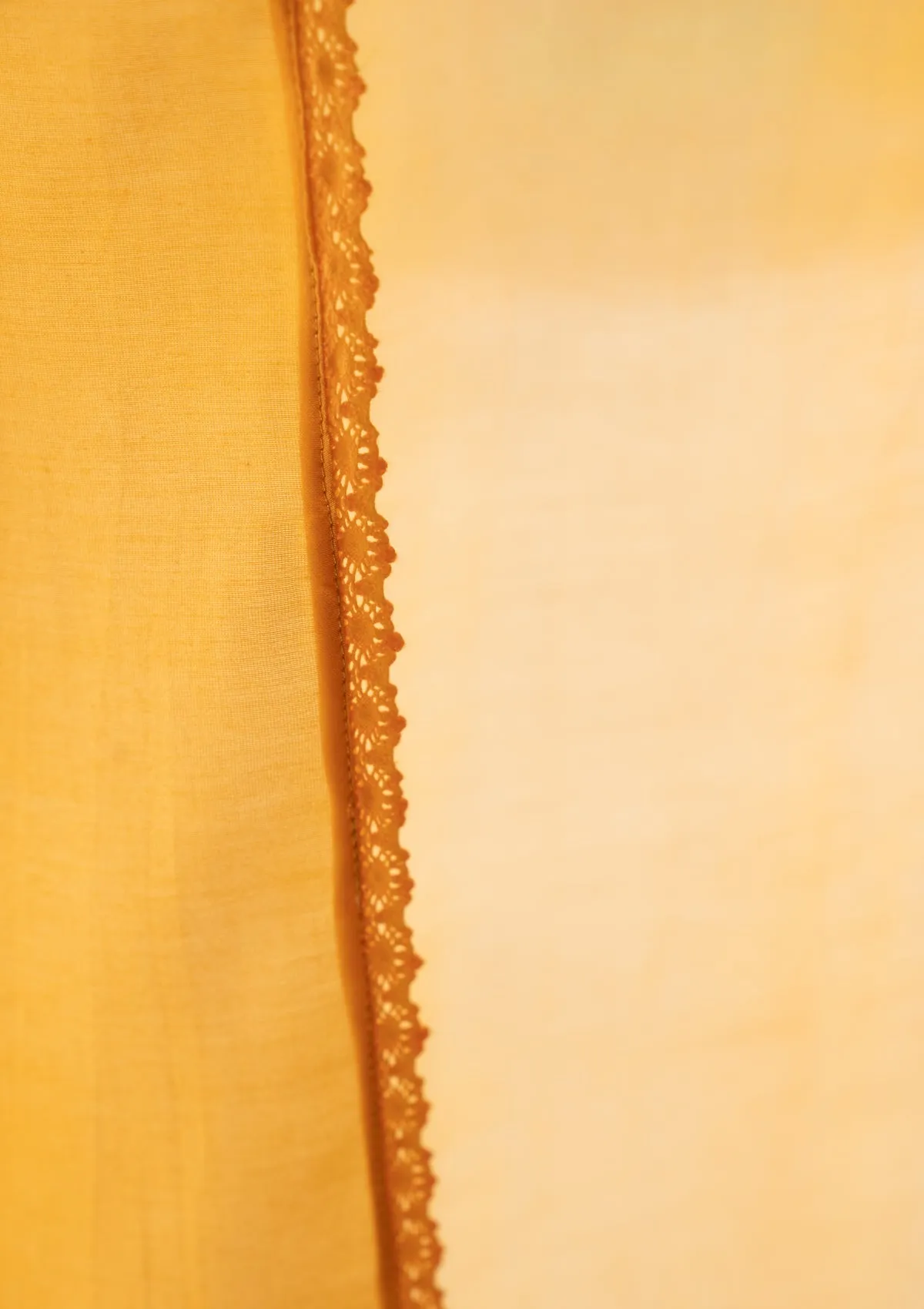 Sunrise Tangerine Chanderi Sheer Curtains-Set of 2