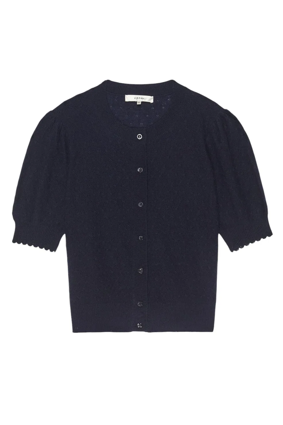 The Cashmere Pointelle Cardi - Navy