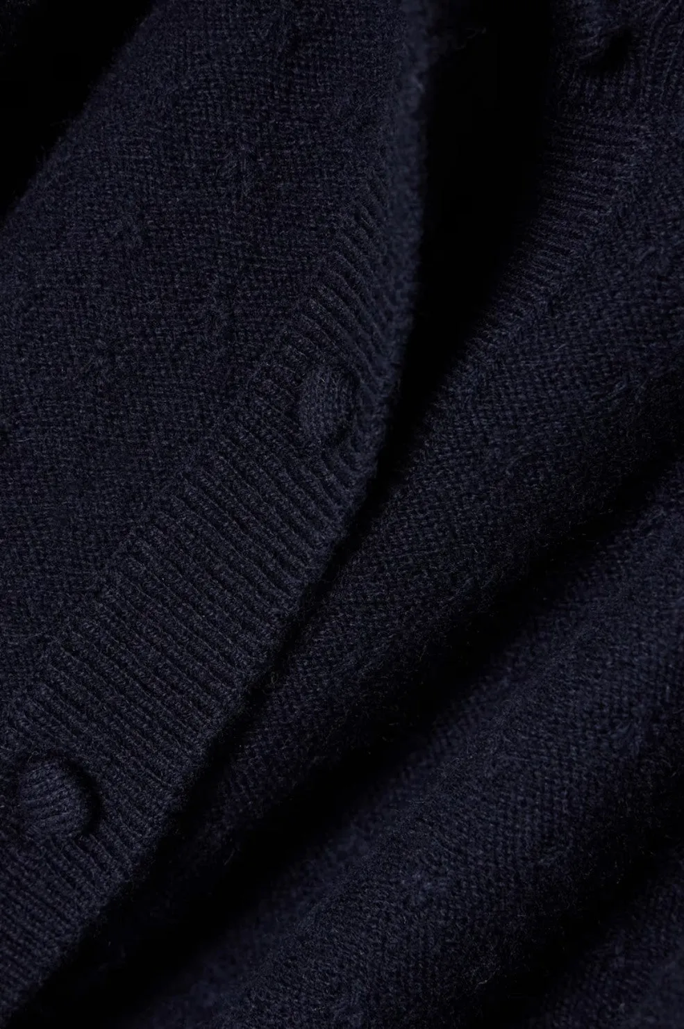 The Cashmere Pointelle Cardi - Navy