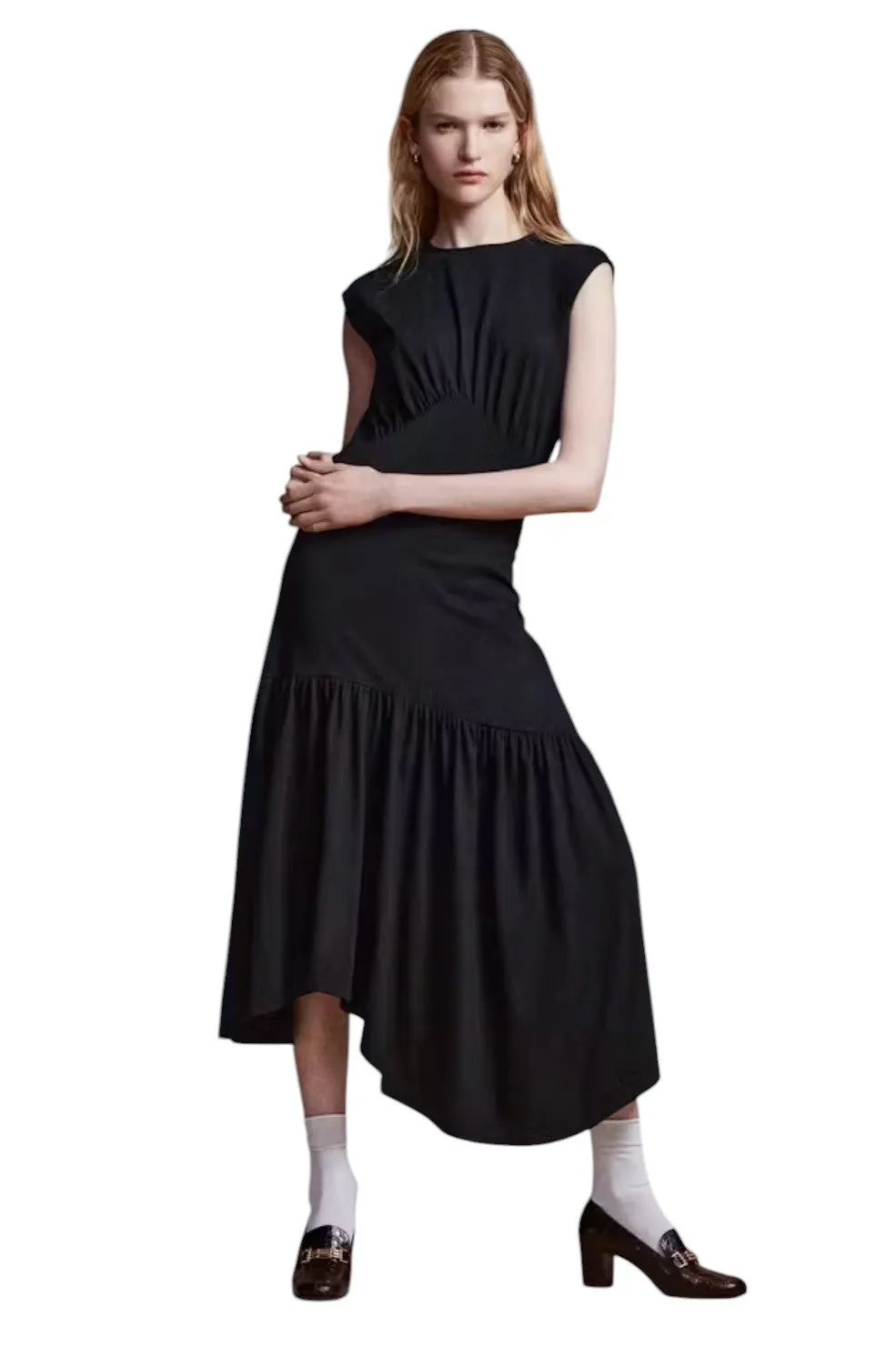 The Gathered Tank Dress - Noir