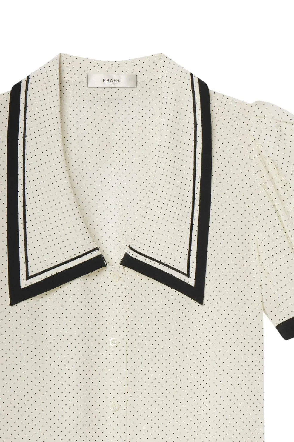 The Polka Dot Sailor Blouse - Cream Multi
