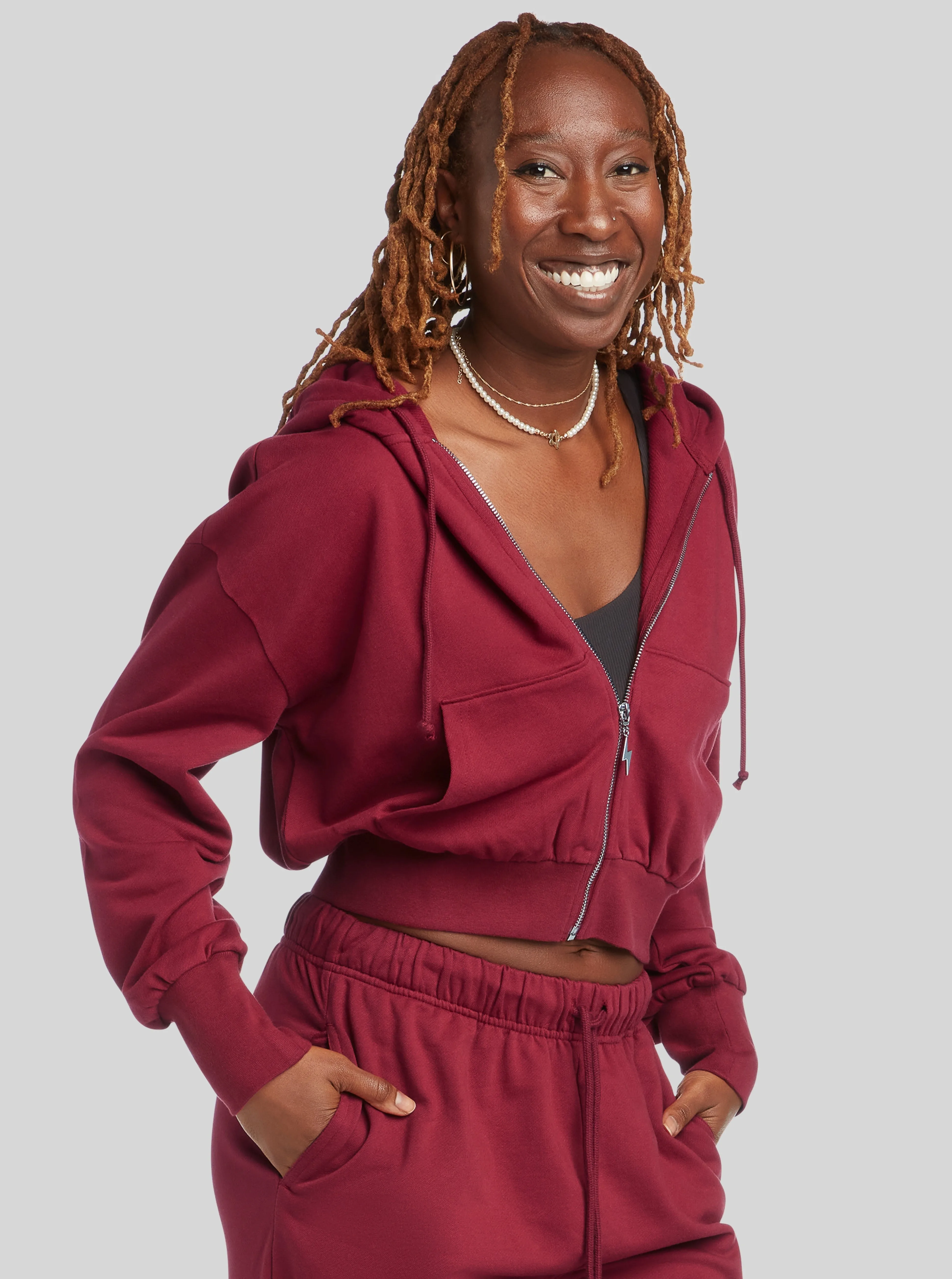 Thunder Zip Up Hoodie - Sweet Wine