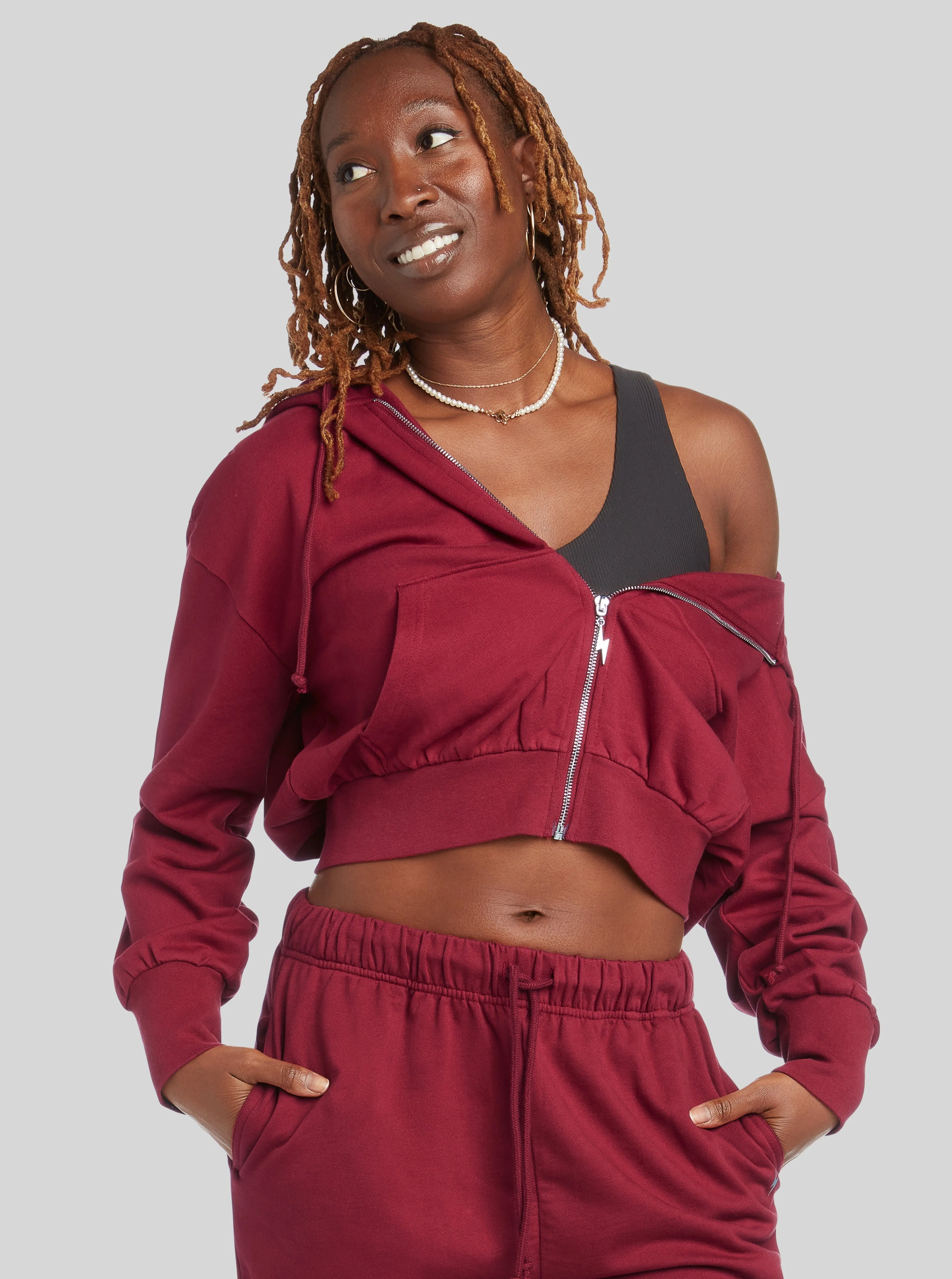 Thunder Zip Up Hoodie - Sweet Wine