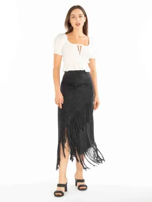 Tianello™ T-Party Knit Paloma Fringed Skirt