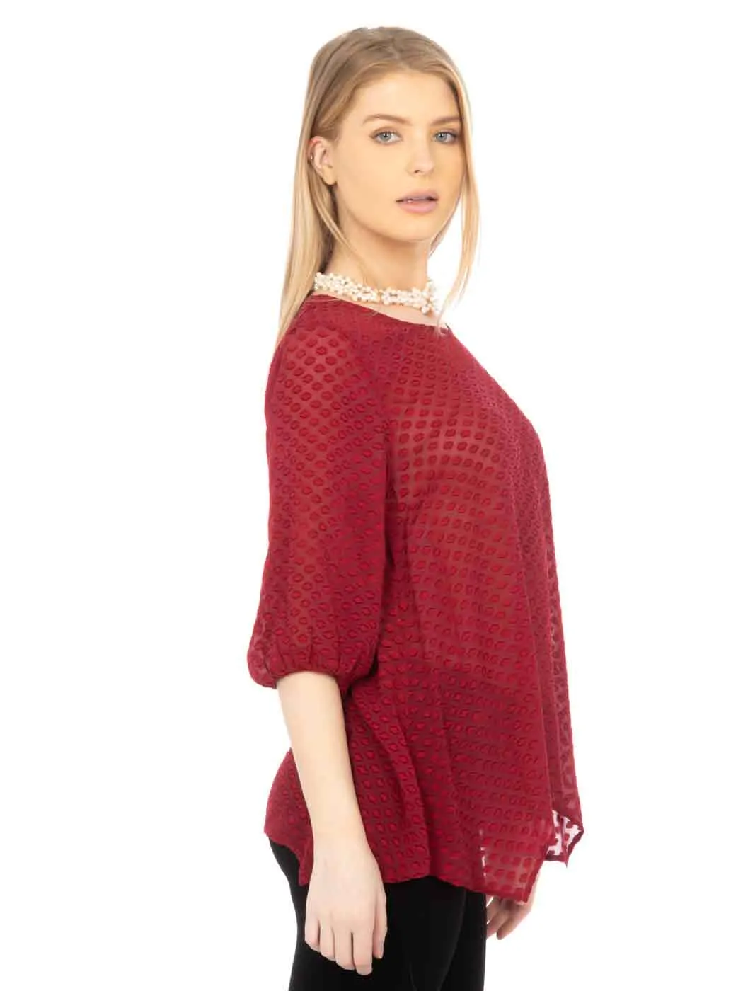 Tianello Washable Silk Jacquard Leni Tunic