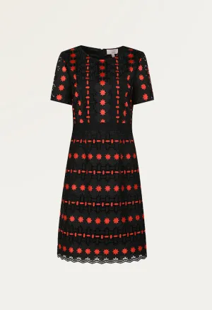 Totem lace round neck short sleeve dress