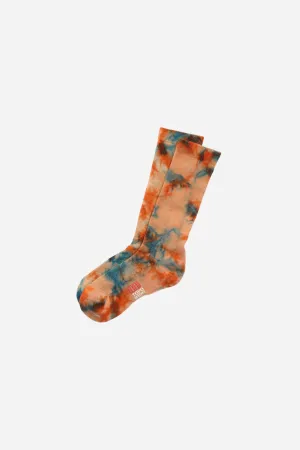 Town Sock Orange/Blue (Tie Dye)