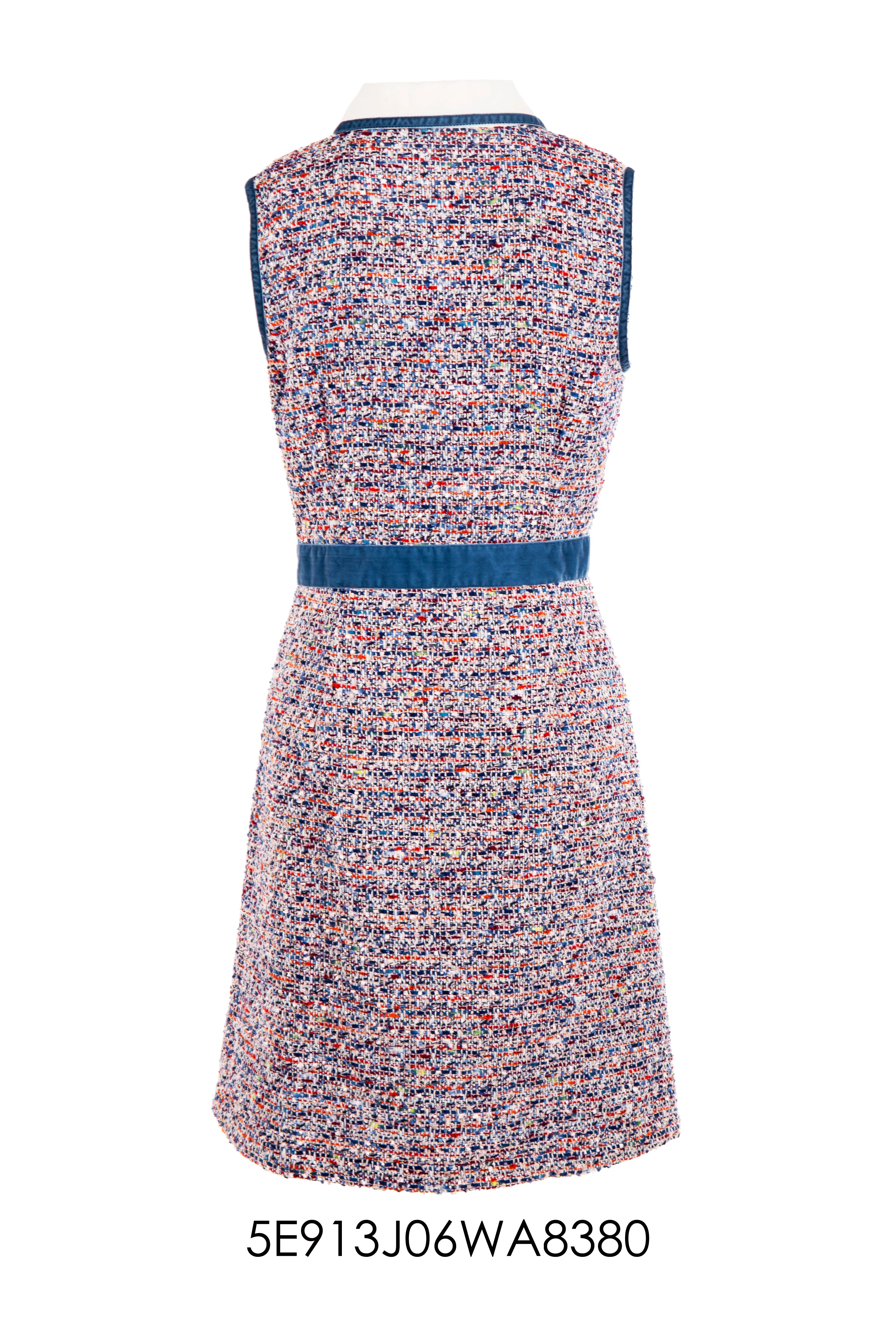 Tweed bump sleeveless dress