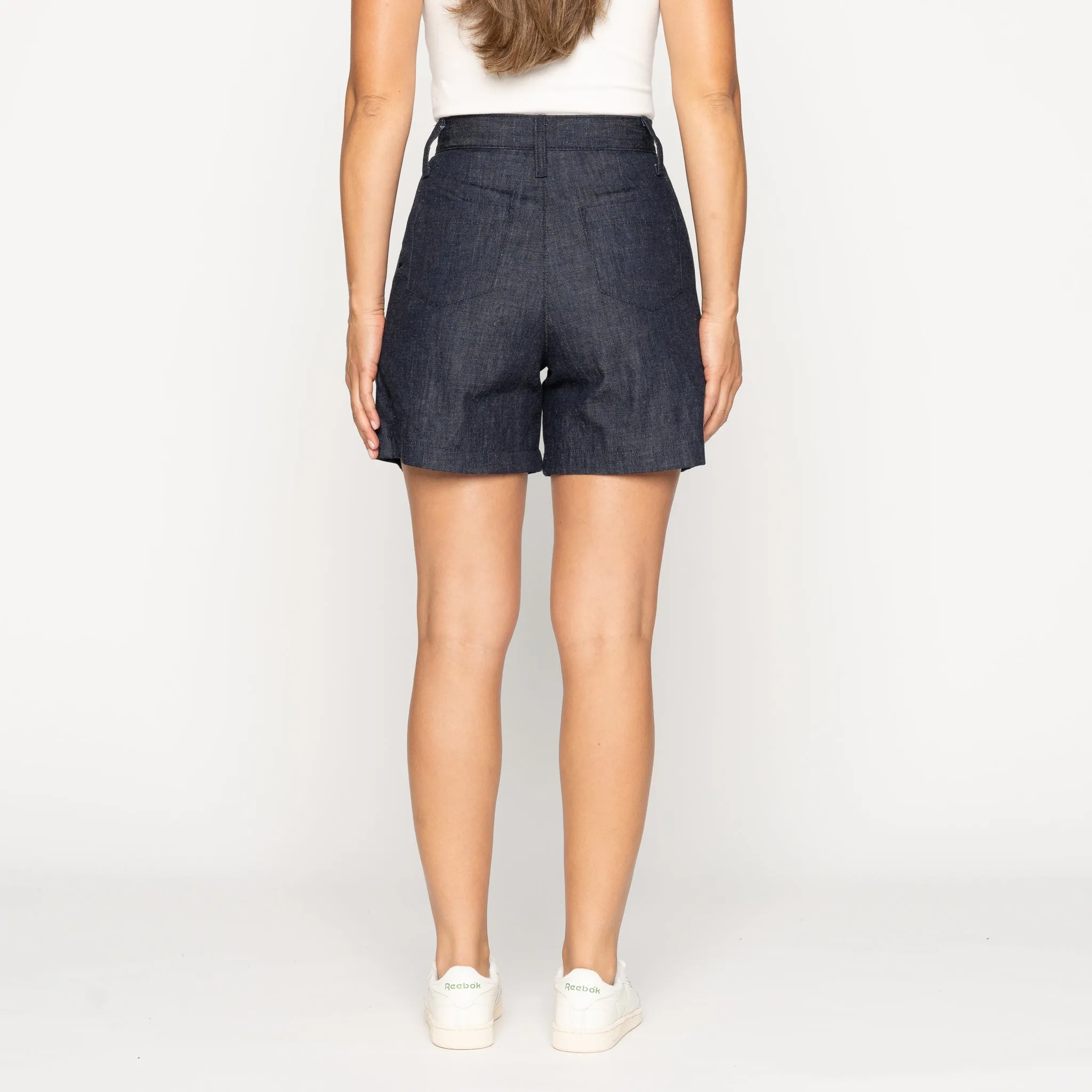 Twin Pleated Short - 10oz Rinsed Denim