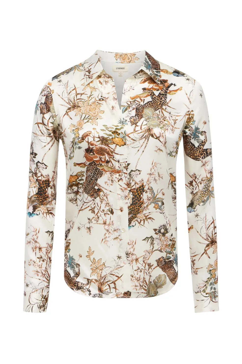 Tyler Silk Blouse - Ecru Multi Tapestry Jungle