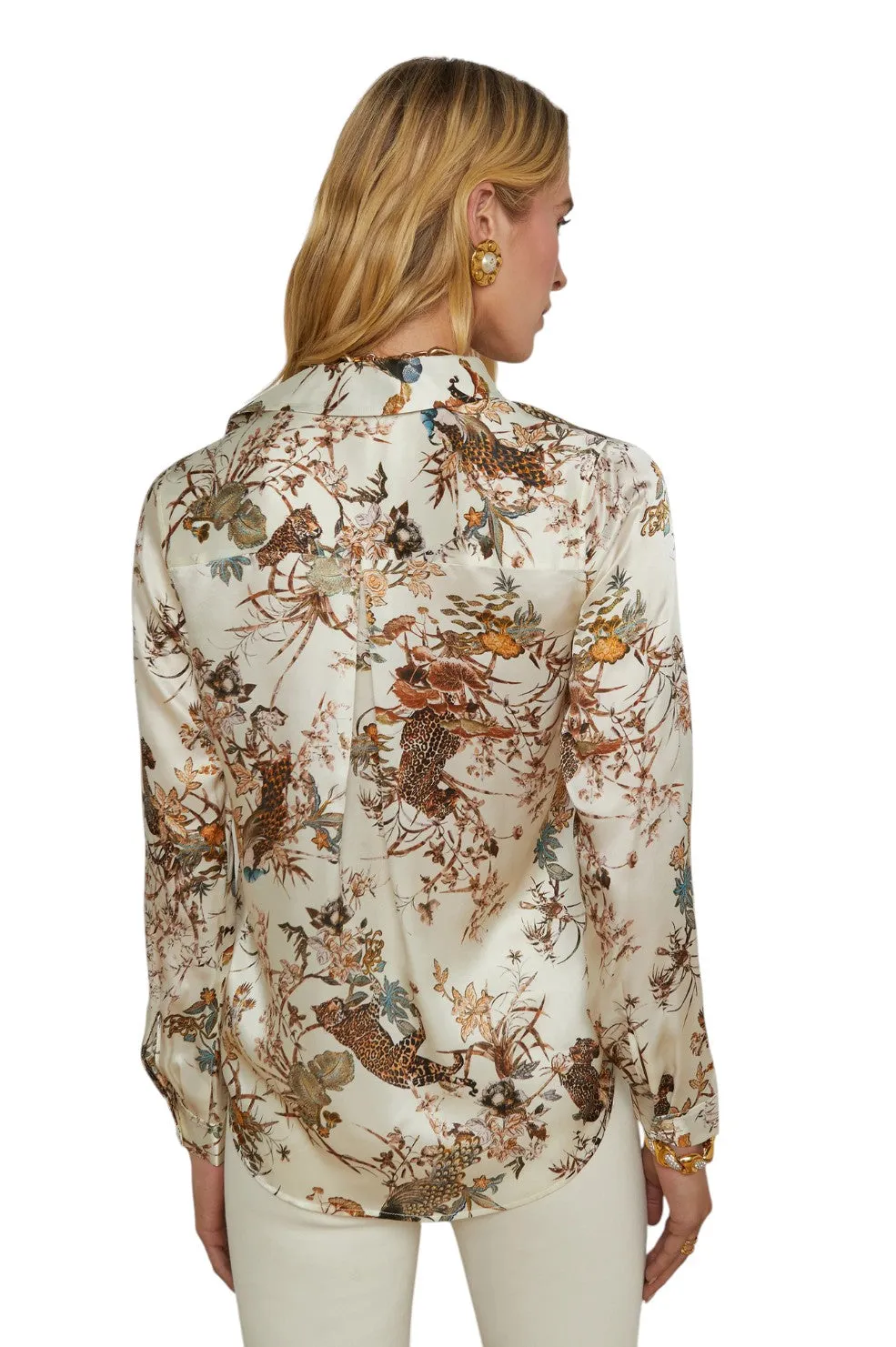 Tyler Silk Blouse - Ecru Multi Tapestry Jungle