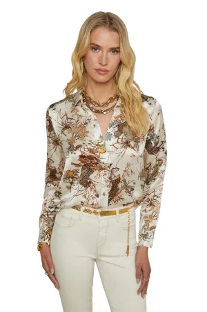 Tyler Silk Blouse - Ecru Multi Tapestry Jungle
