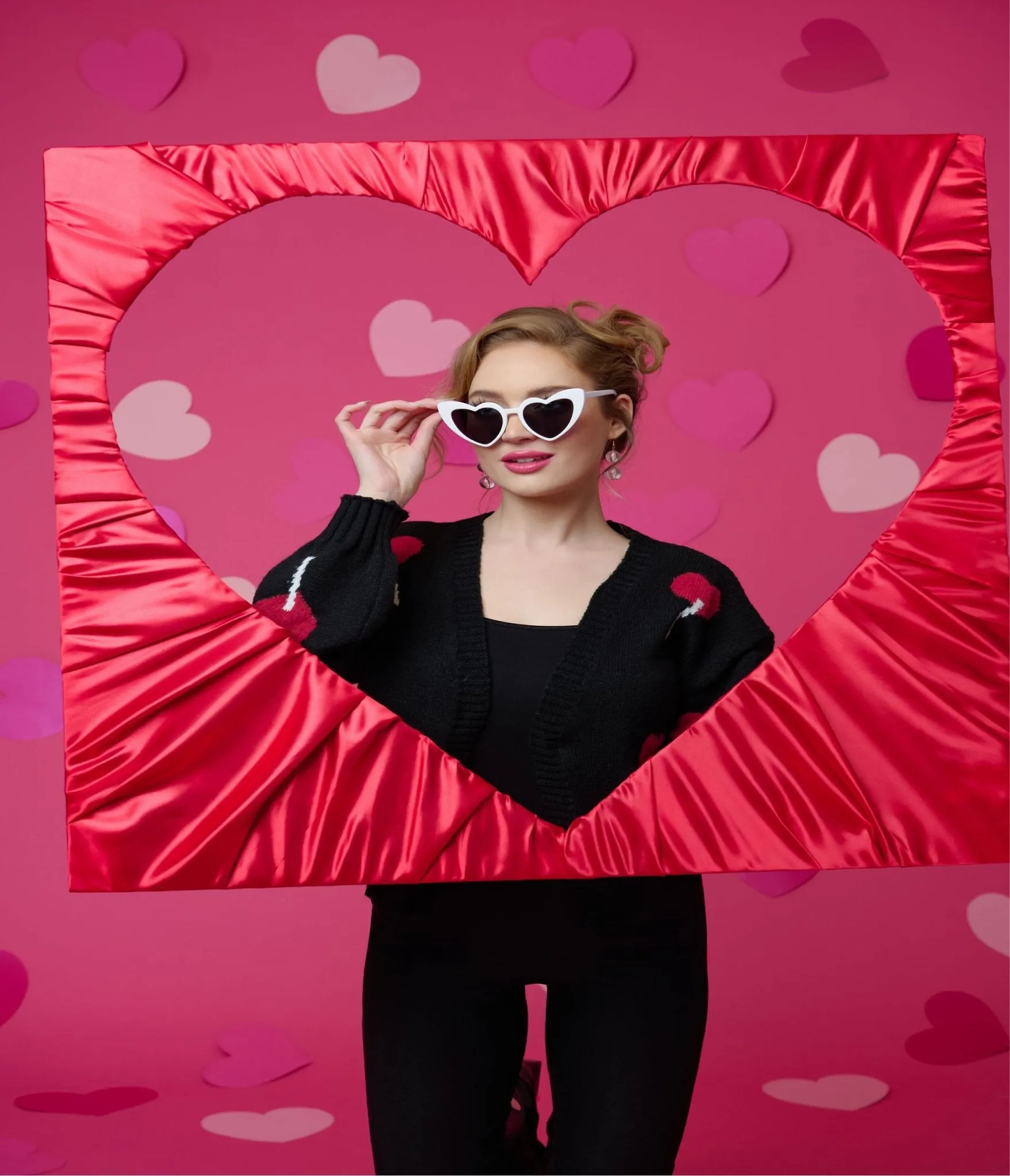 Unique Vintage White Heart Sunglasses