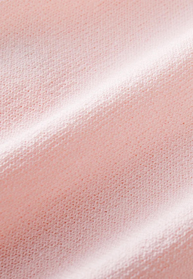 V-neck Embroidery-detail Ribbed-trim Cardigan