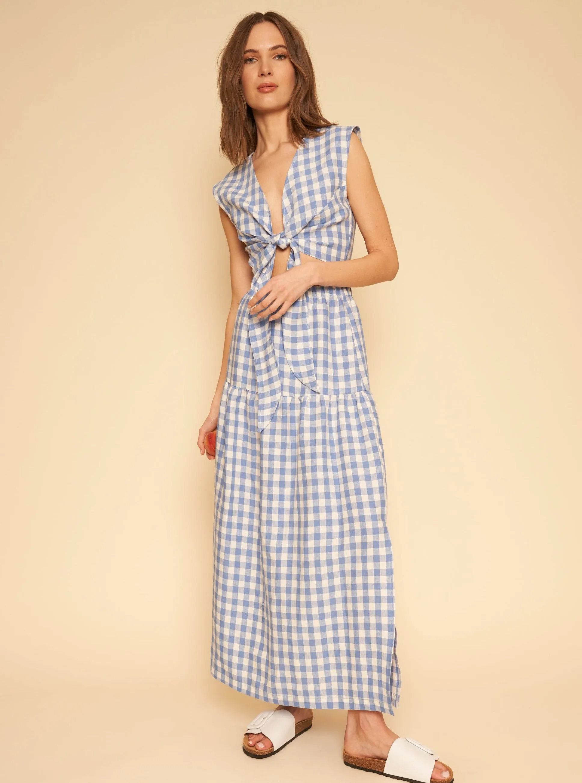 Valentina Top - Blue Gingham