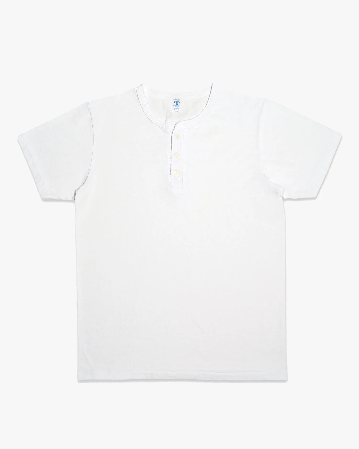 Velva Sheen 14/1 Pigment S/S Henley Tee - White