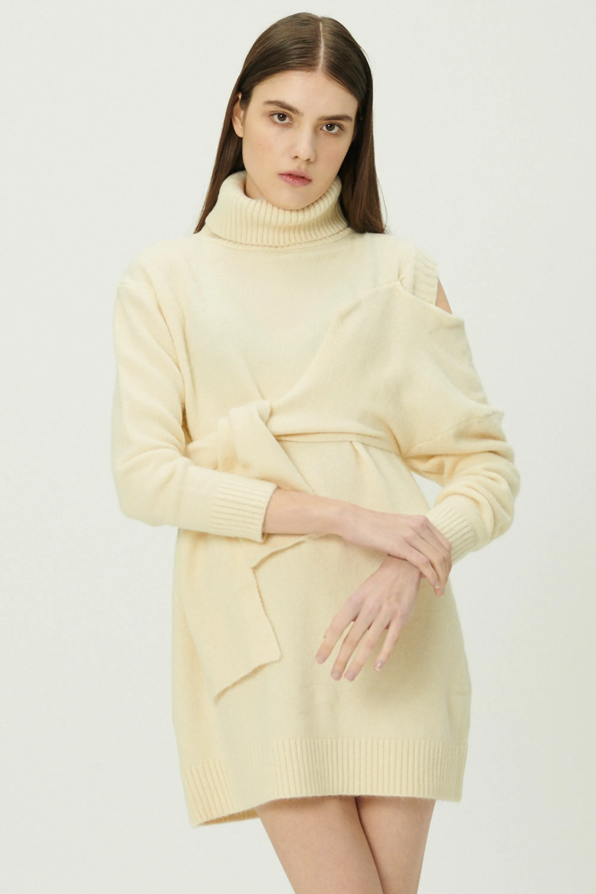 Victoria Tie Front Sweater Dress