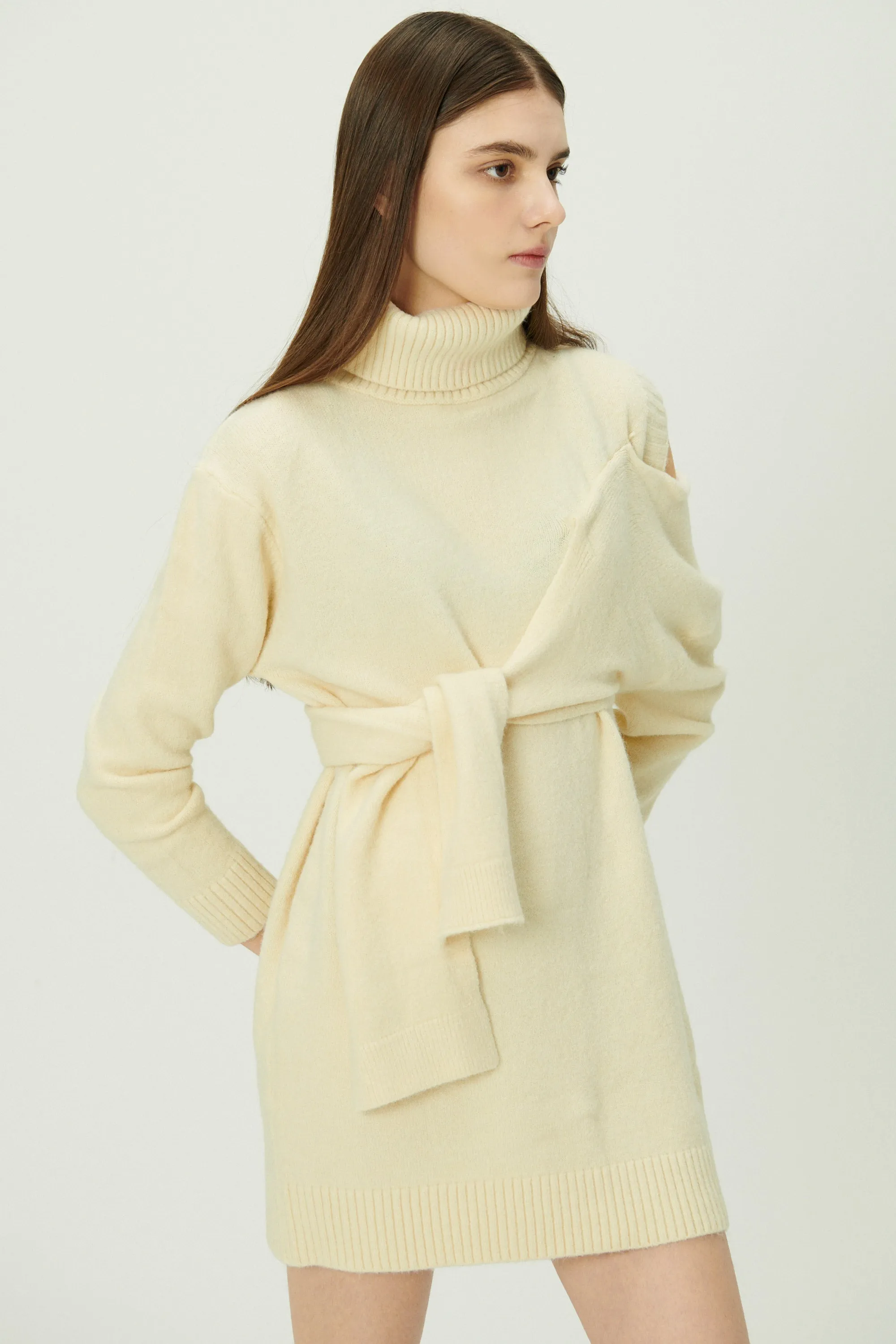 Victoria Tie Front Sweater Dress