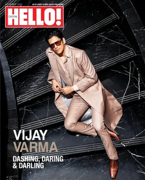 Vijay Verma in our Beige Trench With Cording Detail, Beige Lurex Sheer Shirt And Beige Pant set from Ancienne Collection