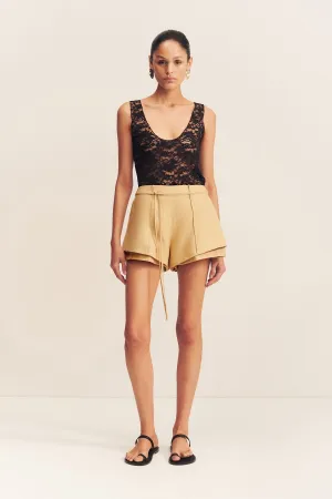 WALLIS LACE SCOOP NECK TANK - BLACK