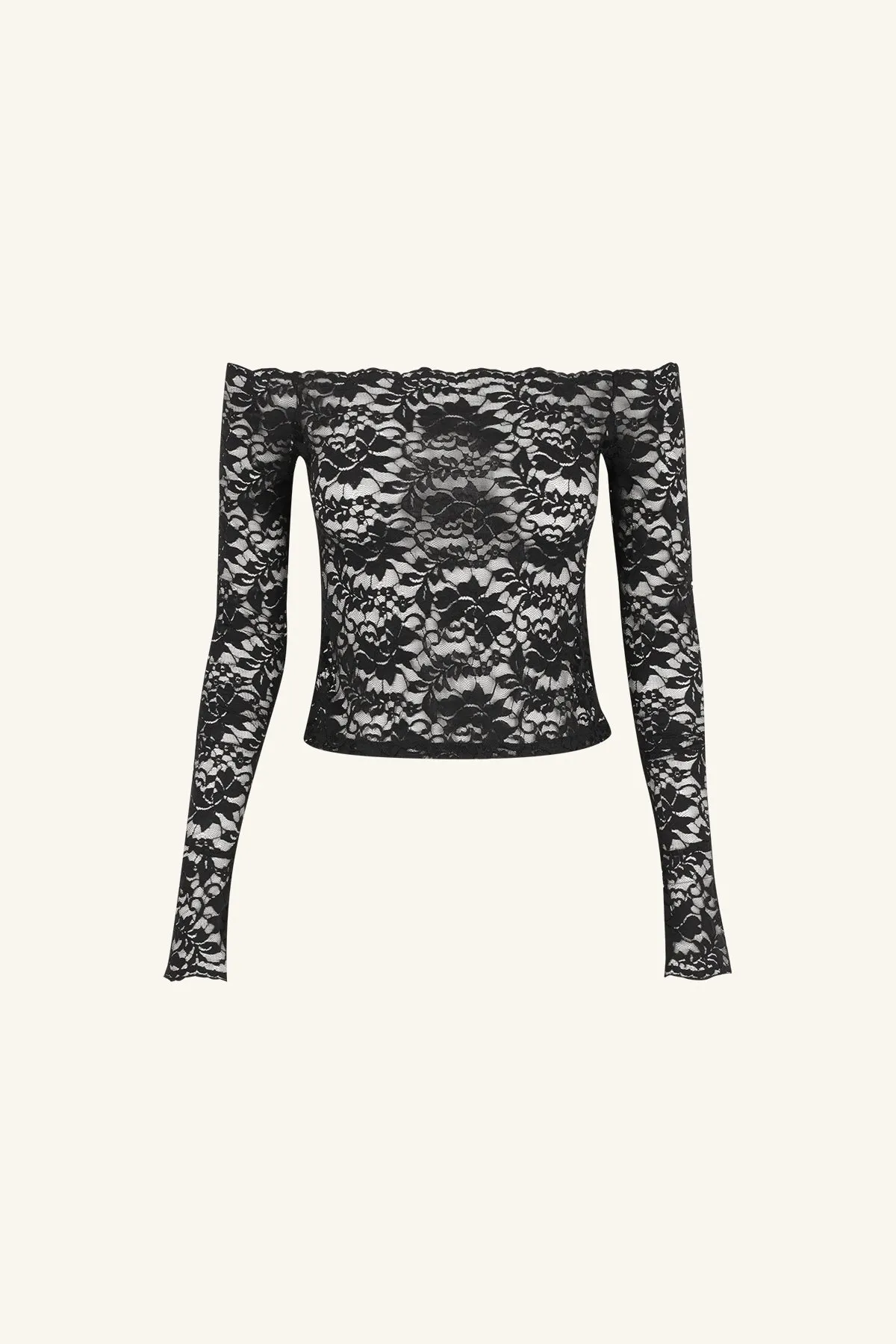 WALLIS LACE TOP - BLACK