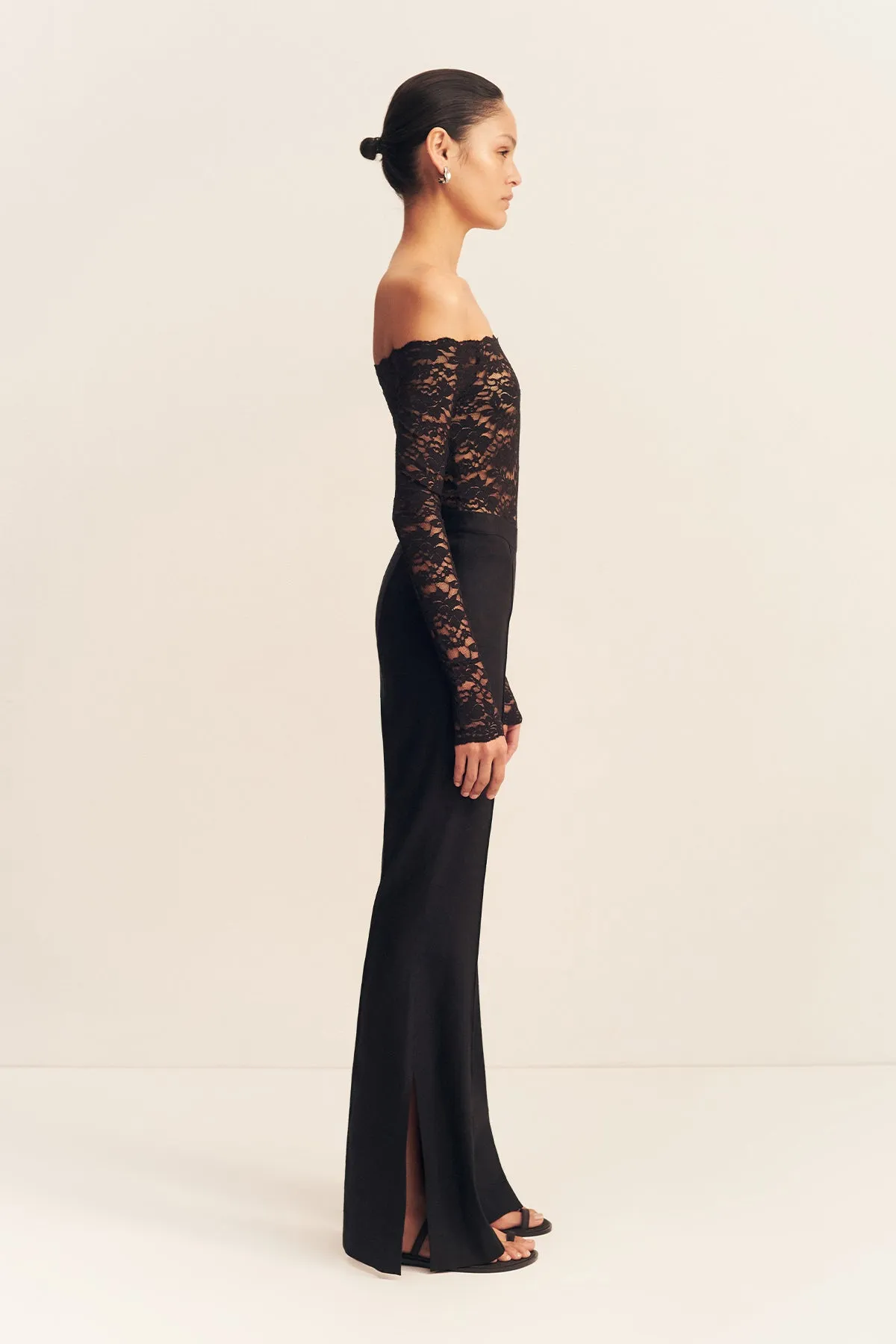 WALLIS LACE TOP - BLACK