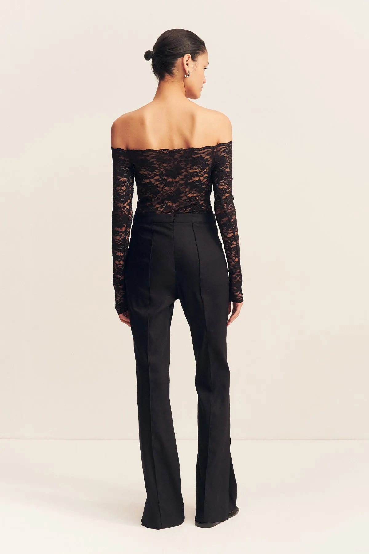 WALLIS LACE TOP - BLACK